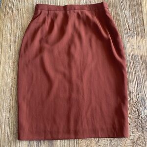 Vintage Escada Wool Rust Pencil Skirt